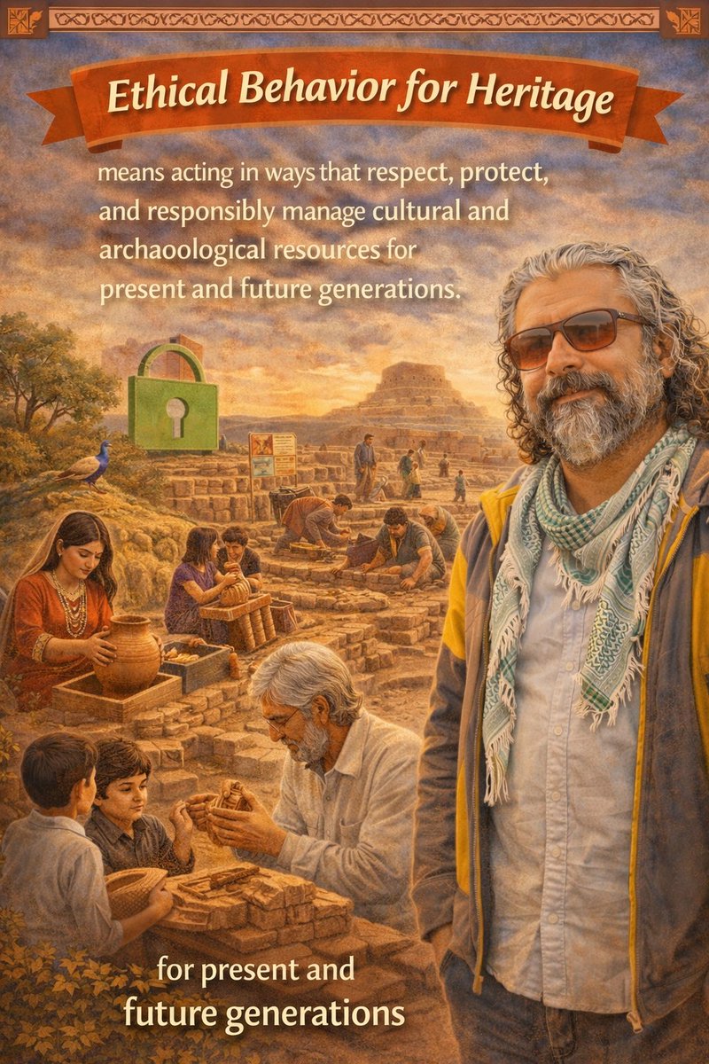 alikLashari's tweet image. Ethical behavior for heritage means acting in ways that respect, protect, and responsibly manage cultural and archaeological resources for present and future generations. 
#Aliklashari #Lashari #AliBaba
#Archaeology #Heritage #Site #save #generations #Alilashari #Archaeologist