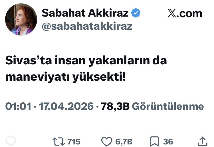 Siyasal alevici Sabahat madem mikserlik yapıyor o halde soralım kendisine. 

Tunceliyi uçaktan bombalayanların maneviyatı hakkında ne düşünüyor ??