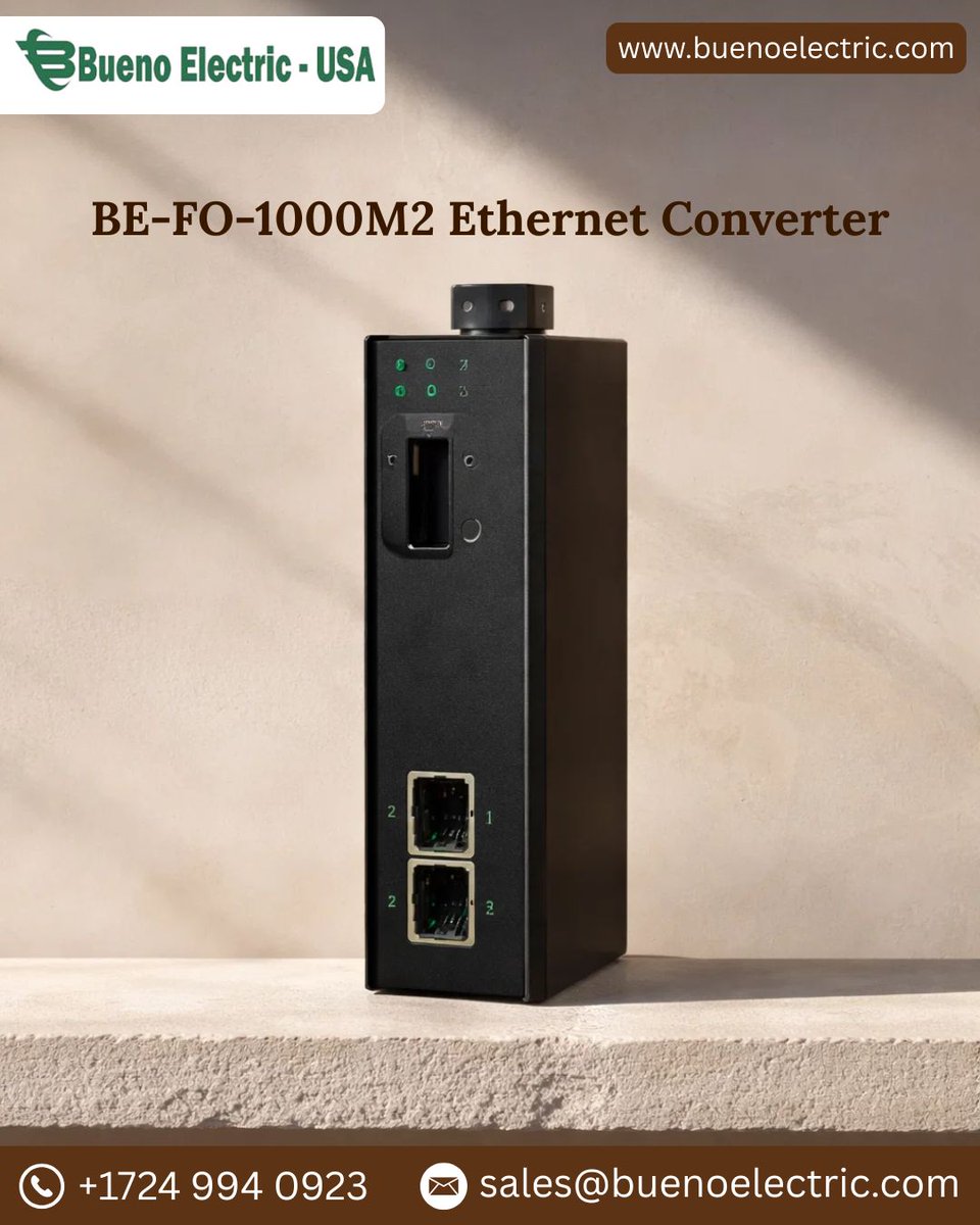 BuenoElectric's tweet image. Fast, reliable fiber connectivity made simple
BE-FO-1000M2 Ethernet Converter ensures seamless, high-performance data transmission for industrial &amp;amp; communication networks.
Visit : buenoelectric.com

#EthernetConverter #NetworkSolutions #BuenoElectric #FiberOptic