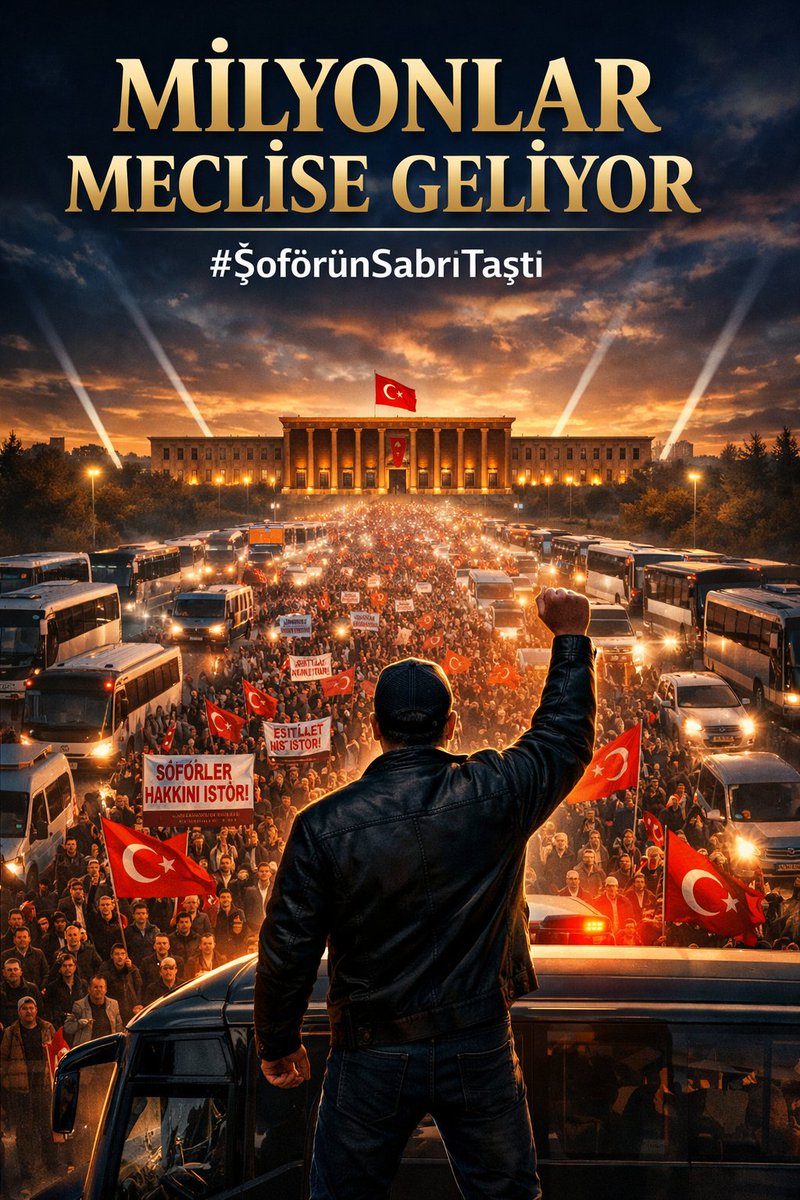 <a href="/Avkthalilozturk/">Halil ÖZTÜRK</a> MİLYONLAR MECLİSEGELİYOR
#ŞoförünSabrıTaştı
Sessizliğimiz yanlış anlaşıldı… Bu sessizlik fırtınaya dönüyor!
MİLYONLAR MECLİSEGELİYOR
#ŞoförünSabrıTaştı
Adalet gecikirse, sabır taşar… Ve biz artık buradayız!