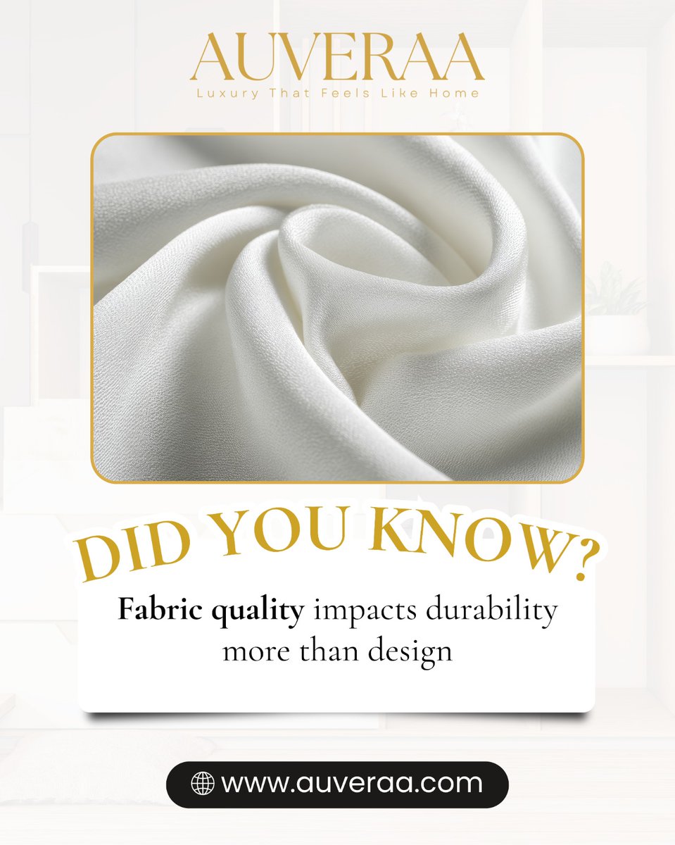 auveraaofficial's tweet image. Did you know?
Fabric quality &amp;gt; design when it comes to durability.
📞 8130101900
🌐 auveraa.com

#HomeTextiles #PremiumQuality #Durability #LuxuryLiving #QualityMatters