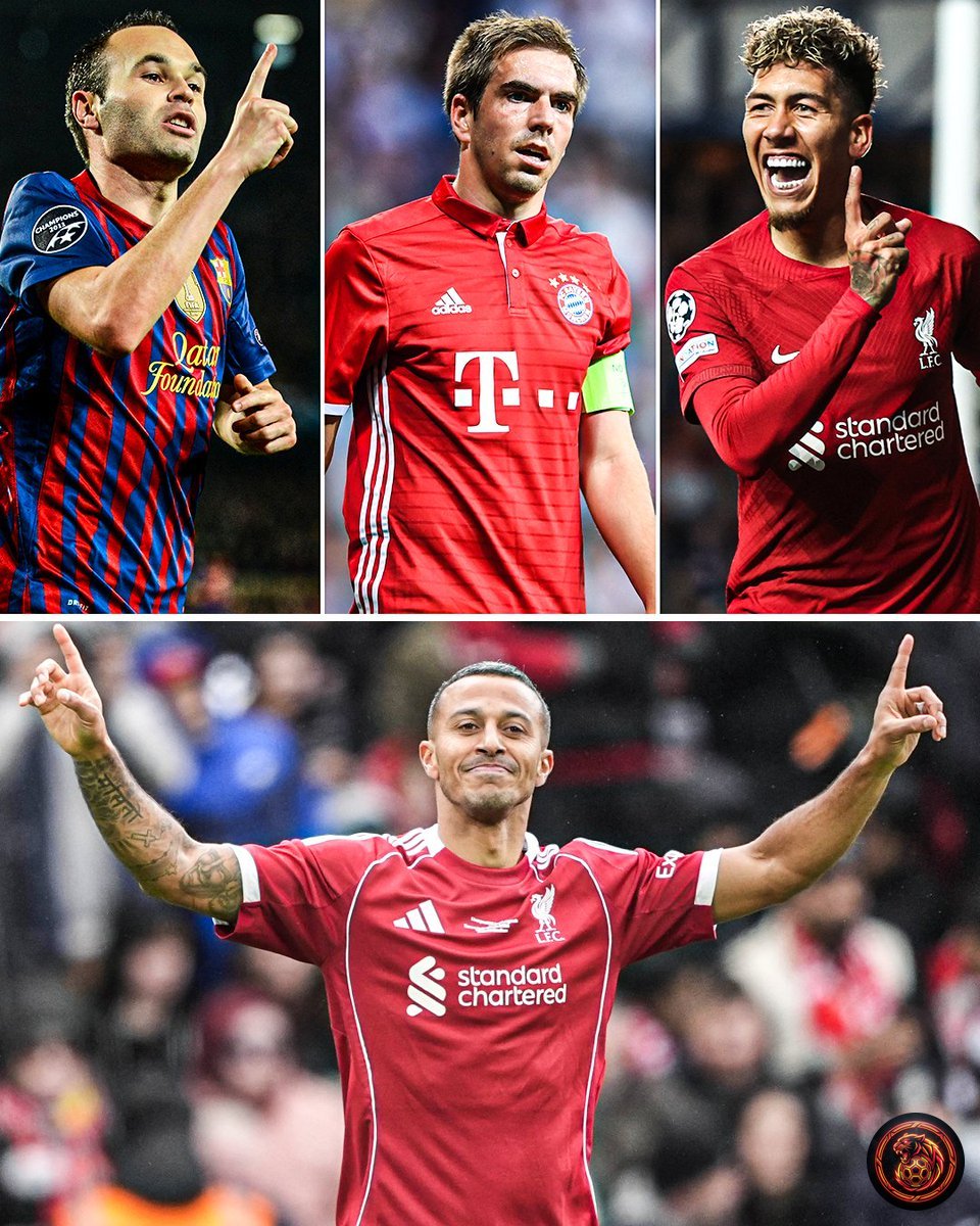 FootballGoalFC's tweet image. 🚨 𝗡𝗘𝗪𝗦  
Thiago has named the three best players he played with during his illustrious career at:  
- Barcelona  
- Bayern Munich  
- Liverpool 🇪🇸🇩🇪🇧🇷  

Who do you think made the cut? 🤔  

#Thiago #FootballLegends #PlayerRankings