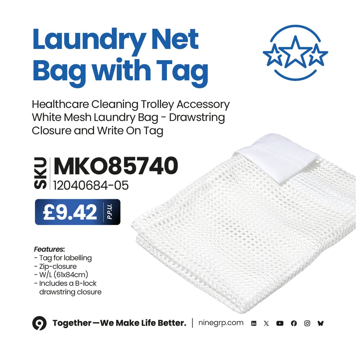 Smart Savings in action.

A simple, effective laundry net bag — supporting safer handling, clear identification, and efficient workflows across healthcare environments.

ninegrp.com/collections/nh…

‘Together — We Make Life Better.’

#HealthcareFacilities #NHS