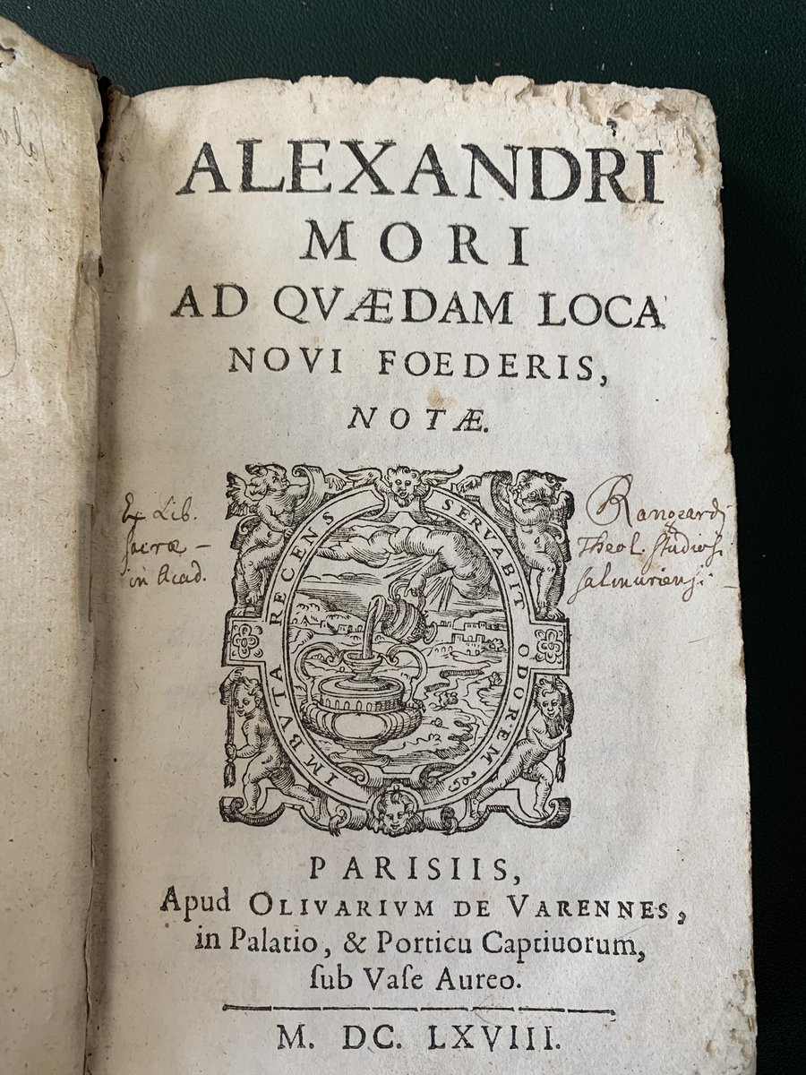 POLechot's tweet photo. Spéciale dédicace @ThomasGuillem1… les Notes sur le Nouveau Testament d’Alexandre Morus avec deux ex-libris d’étudiants Saumurois! https://t.co/zxGH5kzZqs