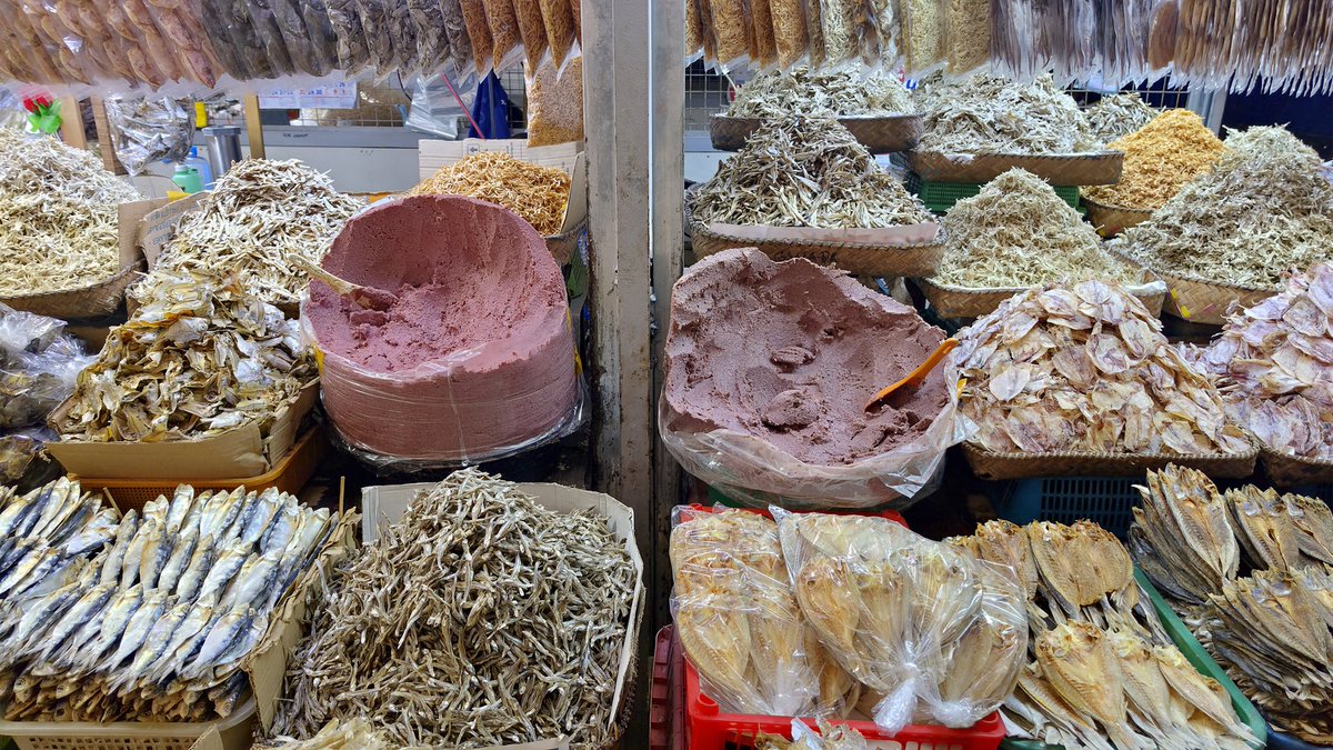 Ginamos galore at an Iloilo public market. The fermented shrimp paste is a kind drier than made in several parts of Luzon.