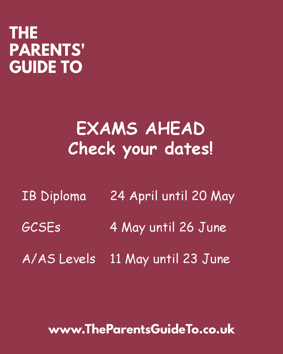Parentsguideto's tweet image. ... Getting ready for #exams

Whether your teen is preparing for GCSEs, IB or A levels, find out what you can do to lighten their load. Join our live call 21 April at 17.45: ow.ly/wlm150YKN4s 

Meanwhile, make sure you've stuck their exam timetable on the fridge door!