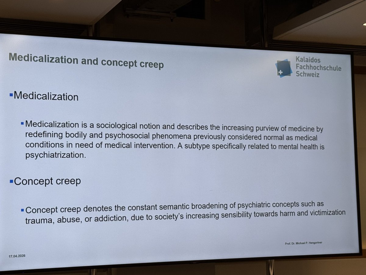DrEvgenyLegedin's tweet photo. @HengartnerMP talk “Creeping Depression: The Expansion of The Concept” at the Critical Paychiatry Nerwork Symposium, UCL, 17 April 2026 https://t.co/Klipfvw3s5