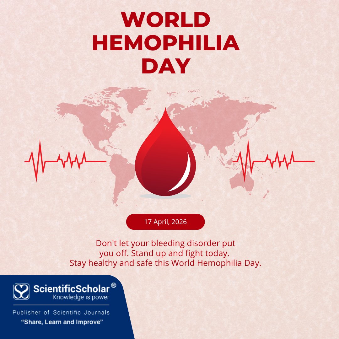 scientifscholar's tweet photo. On World Hemophilia Day, we stand with those who live with bleeding disorders every day, hoping for a healthier tomorrow.

Connect with Scientific Scholar.

#ScientificScholar #WorldHemophiliaDay #BleedingDisorders #HealthAwareness #SupportAndCare #HopeForCure https://t.co/GV2LzDk91M