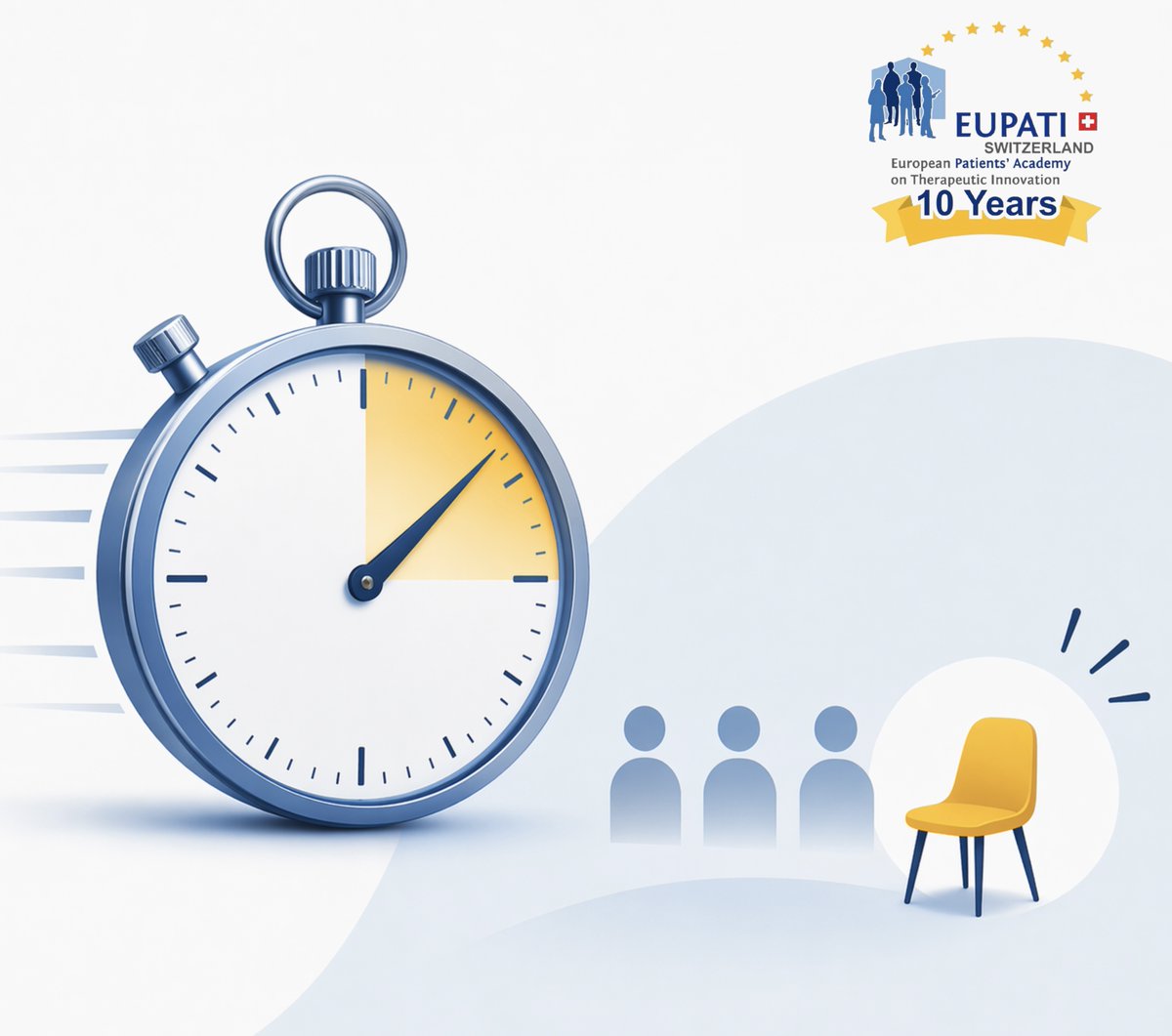 EUPATI_CH's tweet photo. Der Anmeldeschluss ist vorbei, der Kurs steht in den Startlöchern, aber ein Stuhl ist noch nicht vergeben. 🪑

Im EUPATI CH Ausbildungskurs 2026 ist aktuell noch ein letzter Platz frei!

➡️ Anmeldung direkt über https://t.co/JVPo7jq4Vk

First come, first served. ⏱️ https://t.co/rDeV4KNxDn
