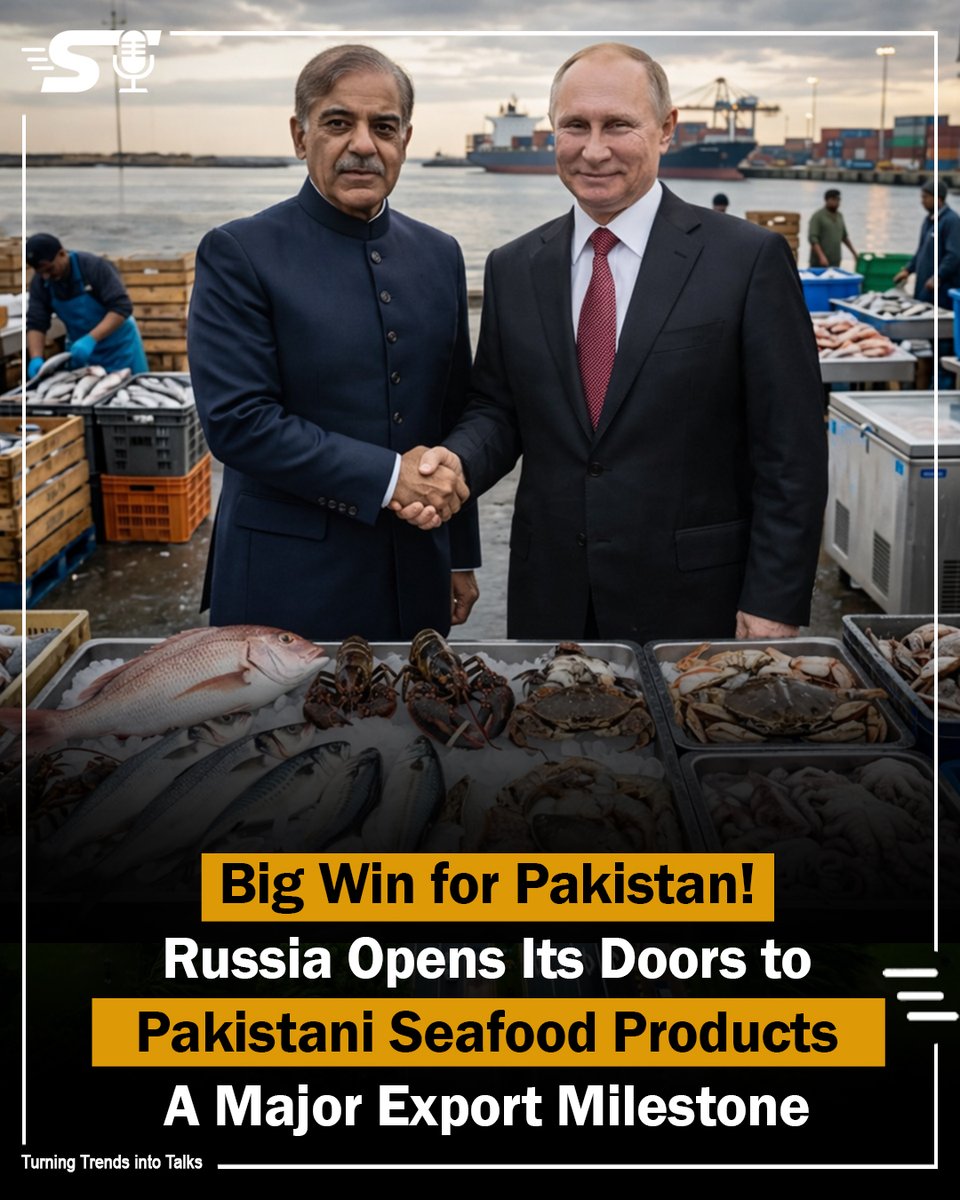 Sajjadtalks2's tweet image. Pakistan makes history as Russia approves import of Pakistani fish &amp;amp; seafood for the very first time!
A new era of trade is beginning, Pakistani seafood is going global.
Disclaimer: Image is AI Generated and for Reference only
#seafood #products #pakistan #russia #export #import