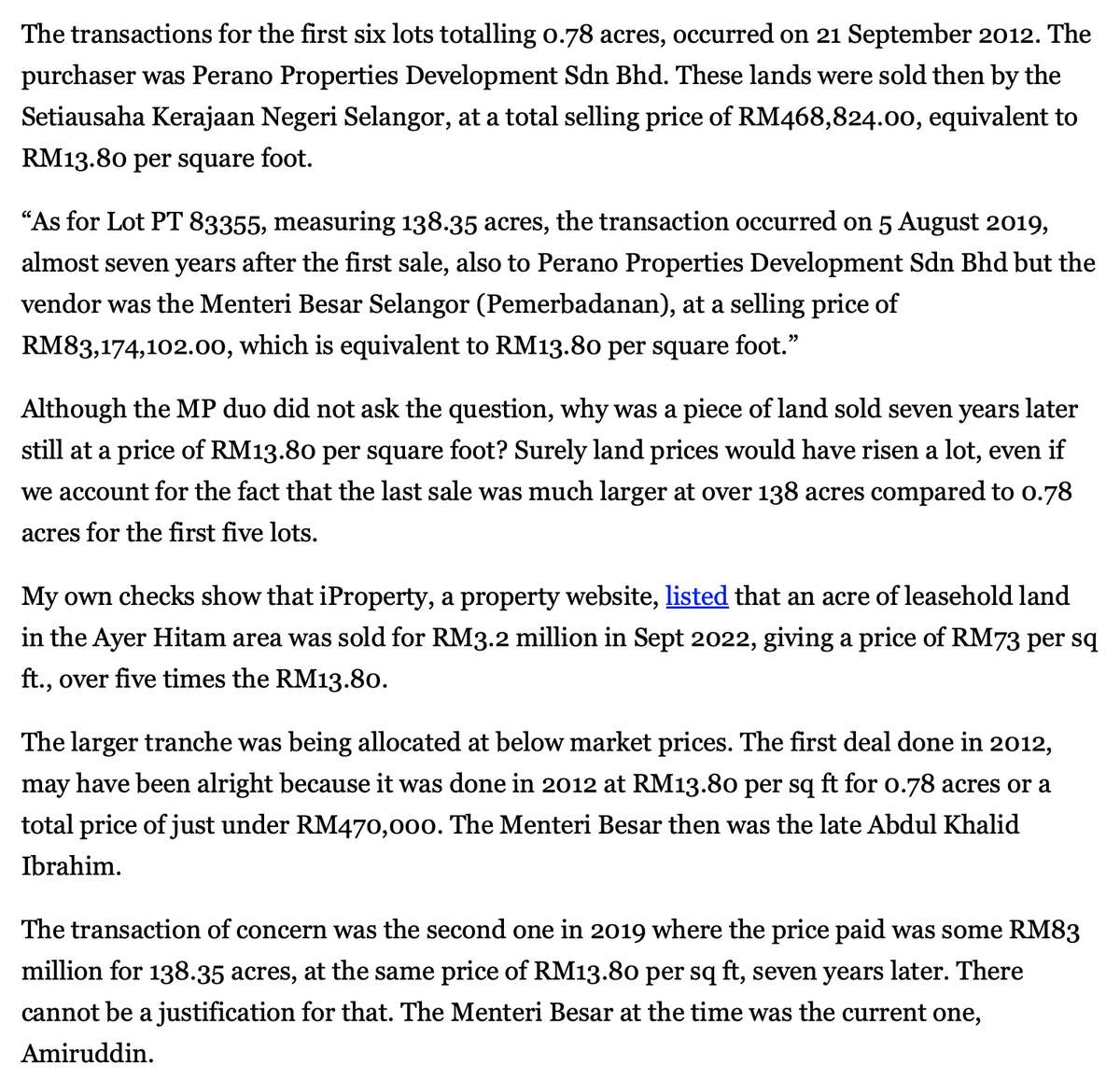 FreeMsian's tweet photo. We threw away BN thieves in 2008 and selected this purported reformists to rule over Selangor in 2008. But they have been selling precious state land at dead cheap prices since at least 2012 as this expose reveals. Sold some in 2012 and the balance in 2019. https://t.co/6u7rNiqzRf