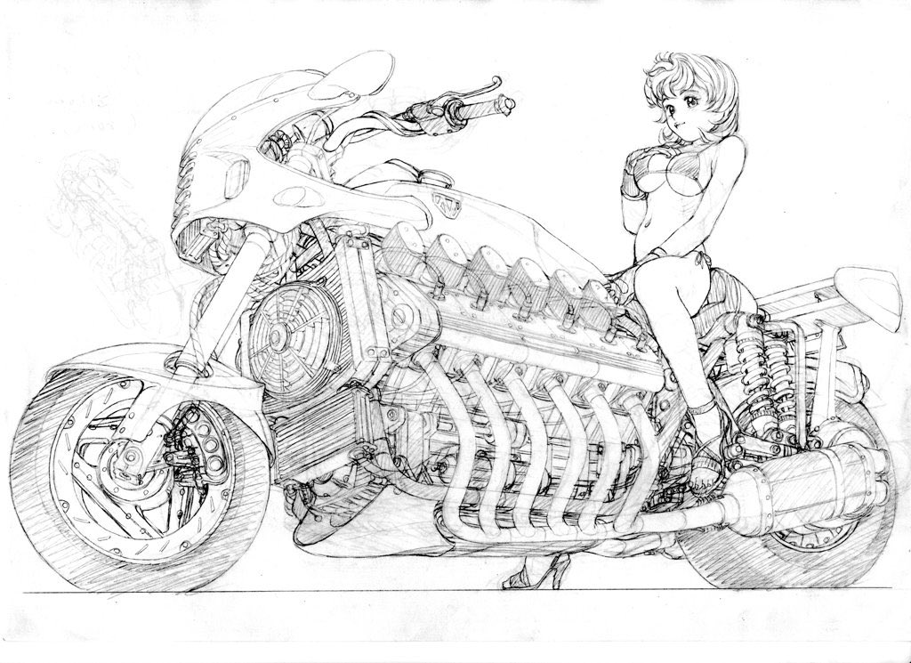 自分はクルマの方が描き慣れてないから難しく感じますねむしろ…線画で表現しきれない面構成もありますし(‾▽‾;)
 #クルマやバイクを描いてる人は見せびらかしましょう 