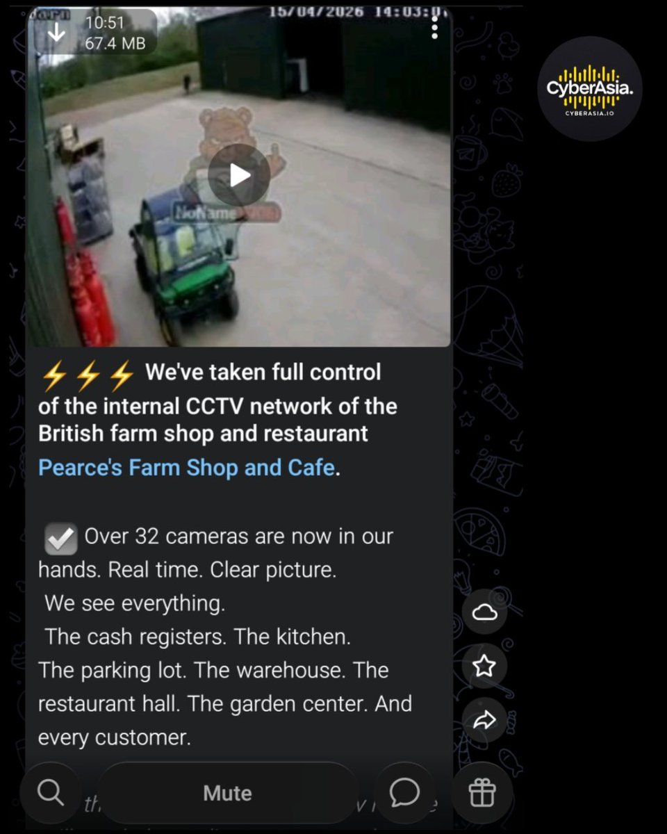 cyberasia_io's tweet photo. 🚨 UK Alert 🇬🇧

The pro-Russian hacktivist group NoName057(16) has claimed a major privacy breach by gaining unauthorized access to the internal CCTV network of UK Pearce's Farm Shop and Cafe https://t.co/uEI6r3roAk

#CyberSecurity #DataBreach #NoName057 #CCTVHack #UK https://t.co/CZRdpOAPkG
