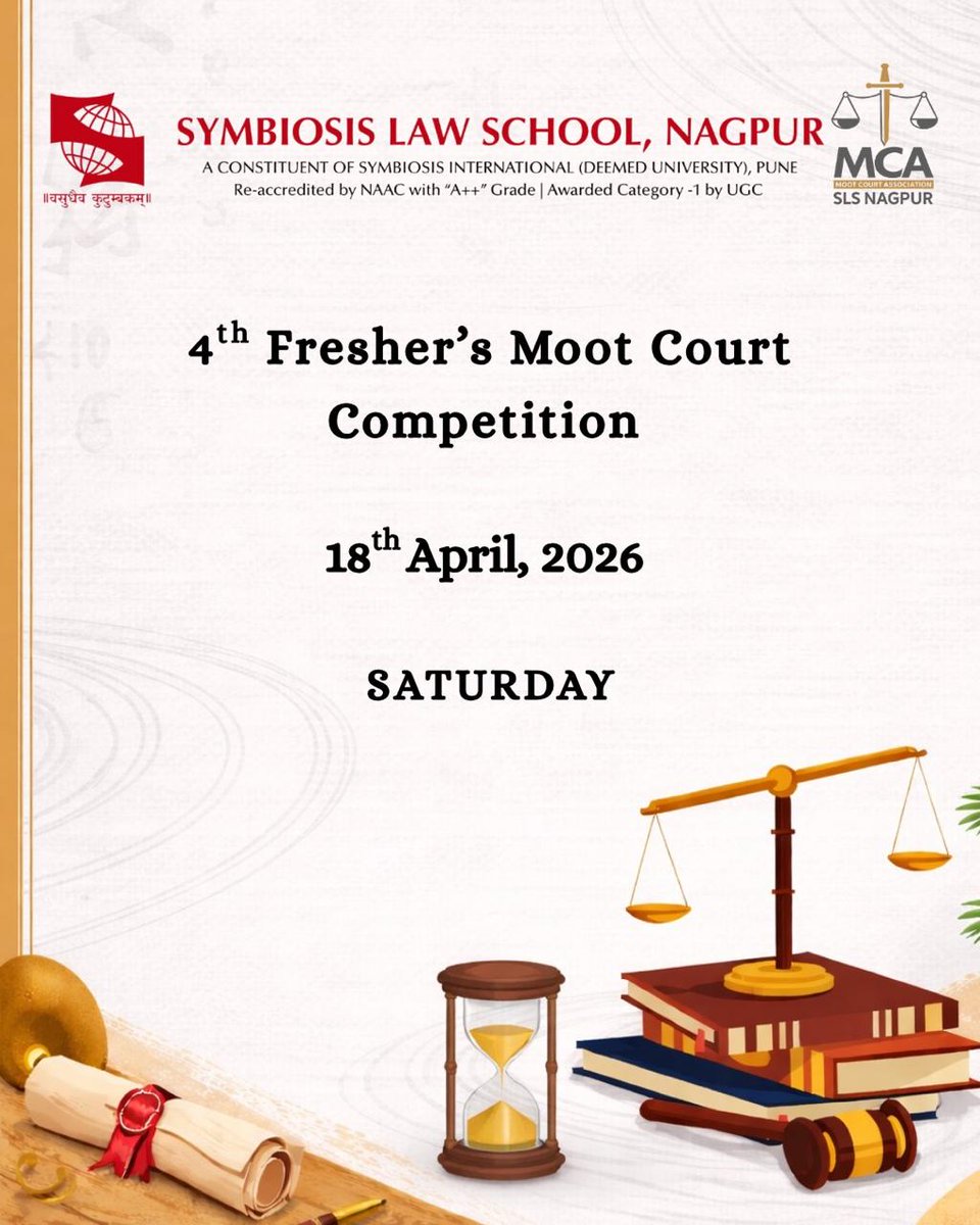 The court is in session! The Fresher’s Moot Court Competition arrives this Saturday—bringing together wit, advocacy, and ambition. 
Credit:Moot Court Association.