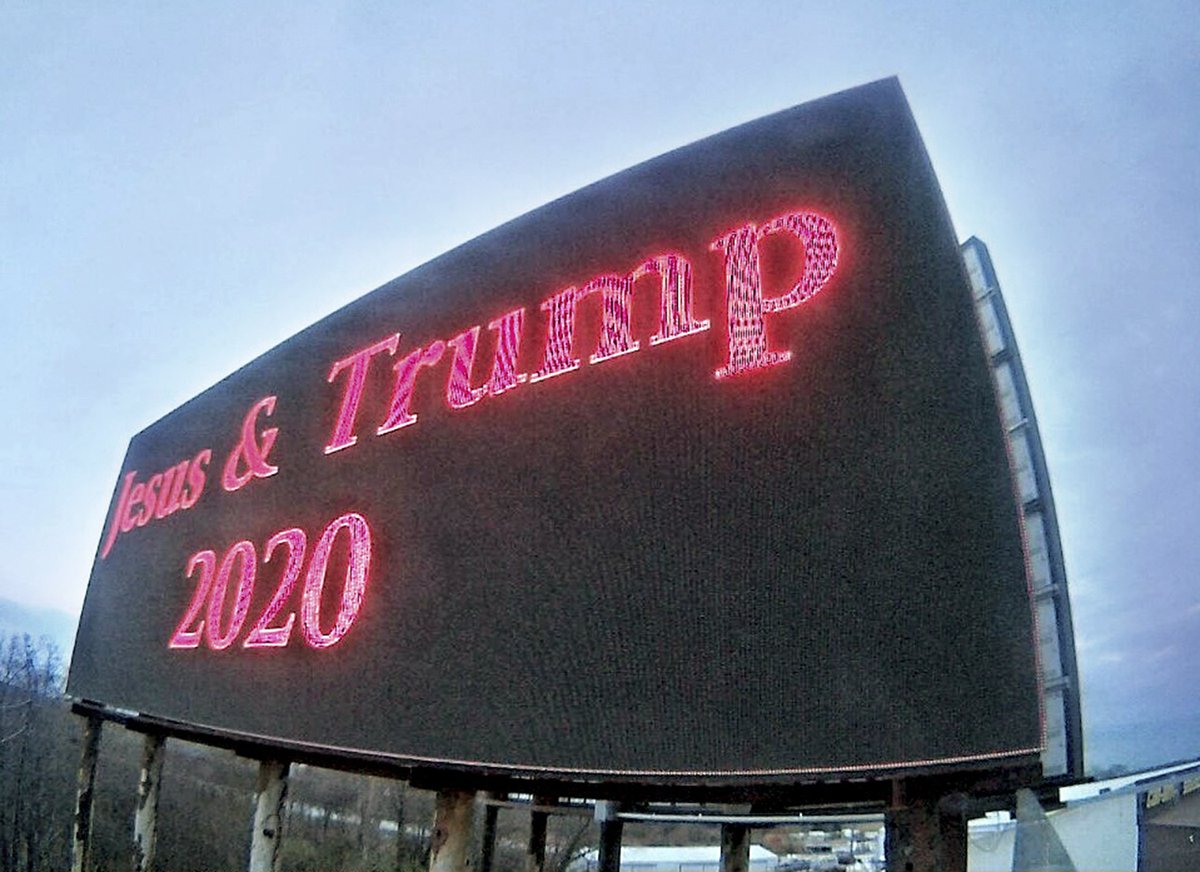waaaaaaatching's tweet photo. Trump vs. Pope 

The image is from the 2020 US election campaign. Screenshot from a US billboard. 
Hubris even back then. 

#trumpvspope #trumpjesus #trump #pope   

From: https://t.co/2D17z6sBBo https://t.co/AfJjqCzcgY