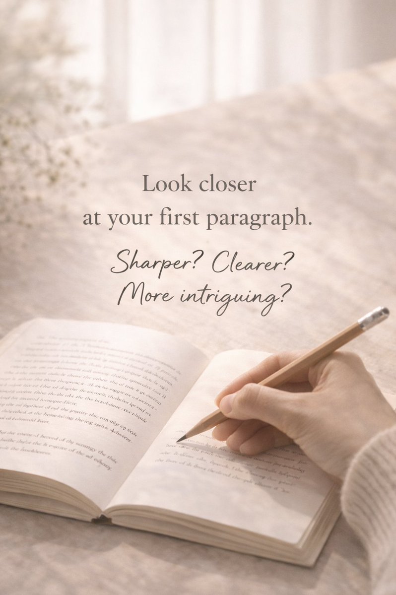 DublinWriter's tweet image. Look at your first paragraph. Is it doing enough work? Could it be sharper, clearer, more intriguing?
debbivoisey.co.uk
#FridayFocus #writingcommunity #writersoftwitter #EditingTips #Beginnings