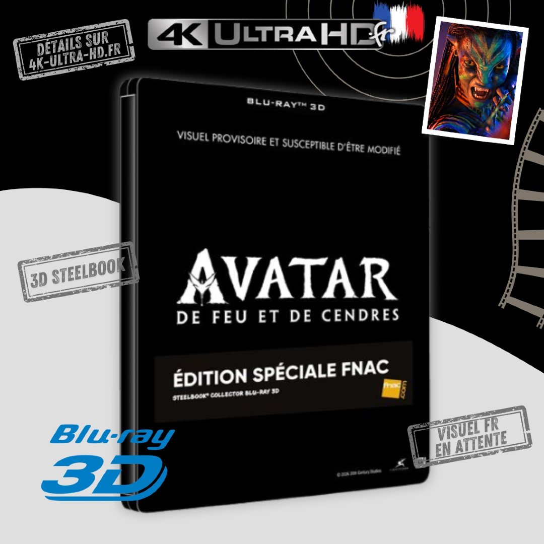 4KultrahdFR's tweet image. 🔄 Retour des précommandes 🚀 – « 𝗔𝘃𝗮𝘁𝗮𝗿 𝟯 𝗕𝗹𝘂-𝗿𝗮𝘆 𝟯𝗗 » 🇫🇷  

Dépêchez-vous ➡ 4k-ultra-hd.fr/film/avatar-3-…

📆 Sortie : 24 Juin 2026
#BluRay #4KultrahdFR