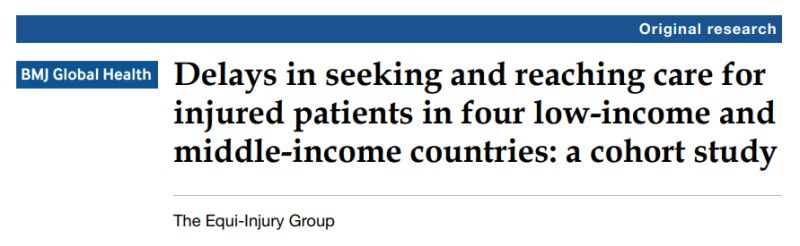 SU_GlobalSurg's tweet image. Proud to share our newly published article on behalf of the Equi-injury: NIHR Global Health Group, examining delays in access to definitive injury care across Ghana, Pakistan, Rwanda, and South Africa.

Link here: lnkd.in/dTC_4SKN

#GlobalSurgery #TraumaCare #InjuryCare