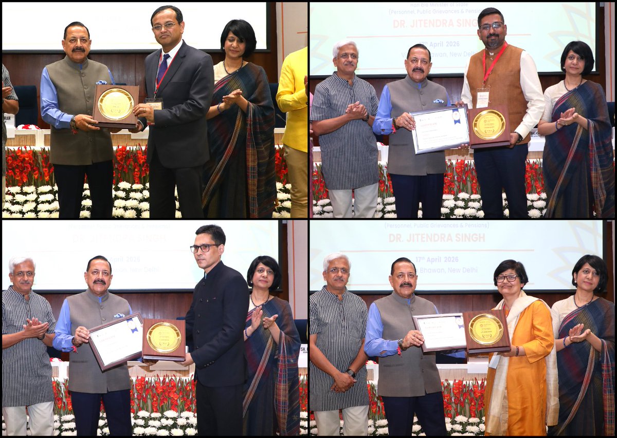 DrJitendraSingh's tweet image. Presented awards and certificates to the top performing Ministries, States, UTs and government departments / agencies at “SADHANA Saptah” felicitation ceremony, organised by the Capacity Building Commission, #CBC at Vigyan Bhawan, #NewDelhi. 

The award recognises the dedication