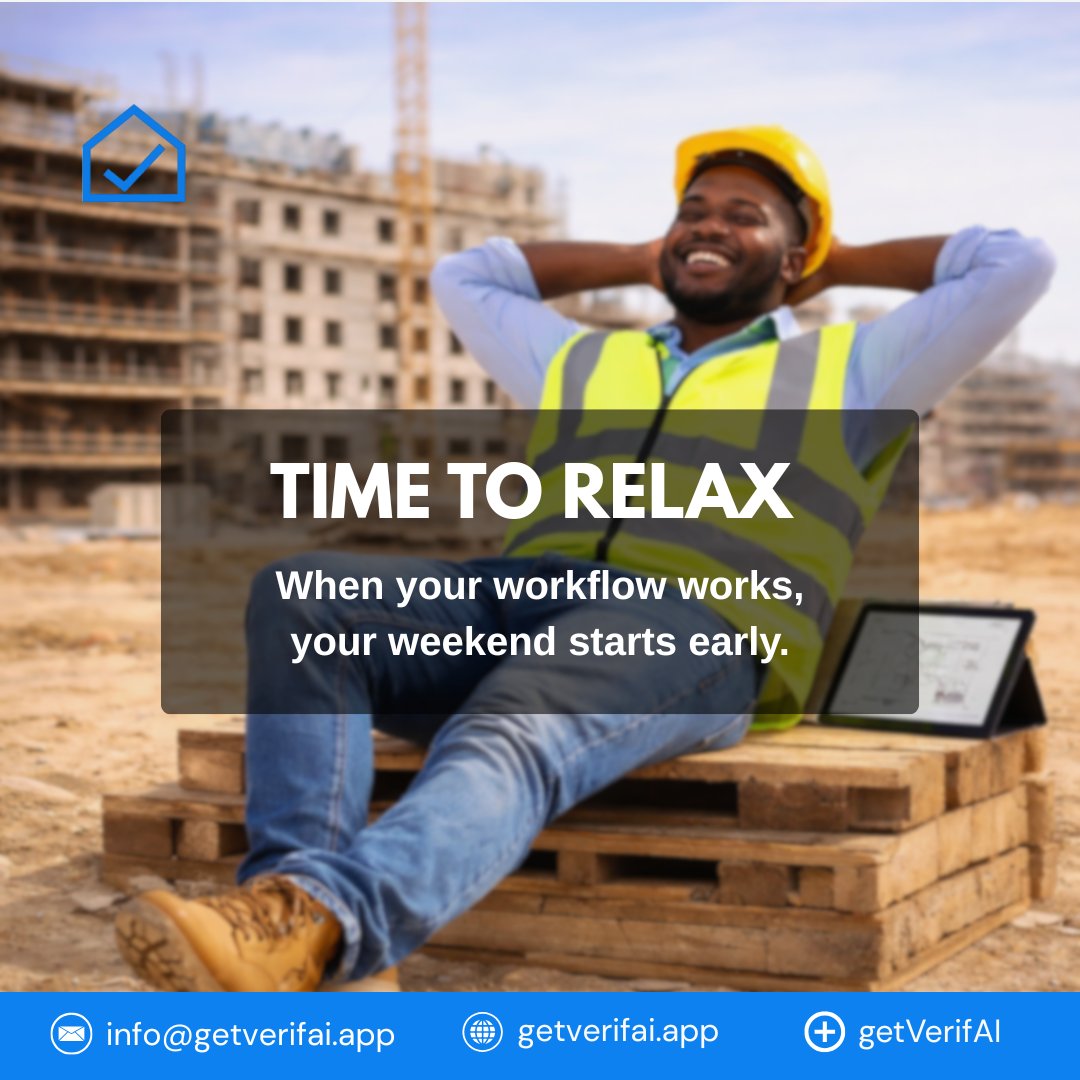 getVerifAI's tweet image. The week is wrapped. The work is done.
When your workflow works, your weekend starts early.
No scattered updates. No chasing reports. Just clear visibility and better decisions.
That’s the difference structure makes.
 #WorkflowEfficiency #ProjectManagement #BuildSmart #TGIF