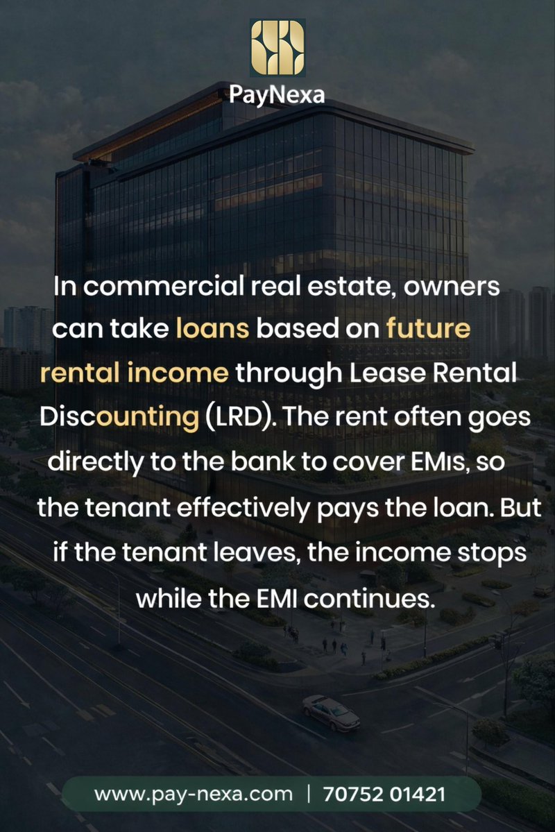 Paynexafinance's tweet image. Your tenant might be doing more than just paying rent 👀
In commercial real estate, rental income can directly service your loan through LRD—making your tenant the silent contributor to your EMIs.
Smart financing, but always plan for the “what if” 📊#CommercialRealEstate #loan