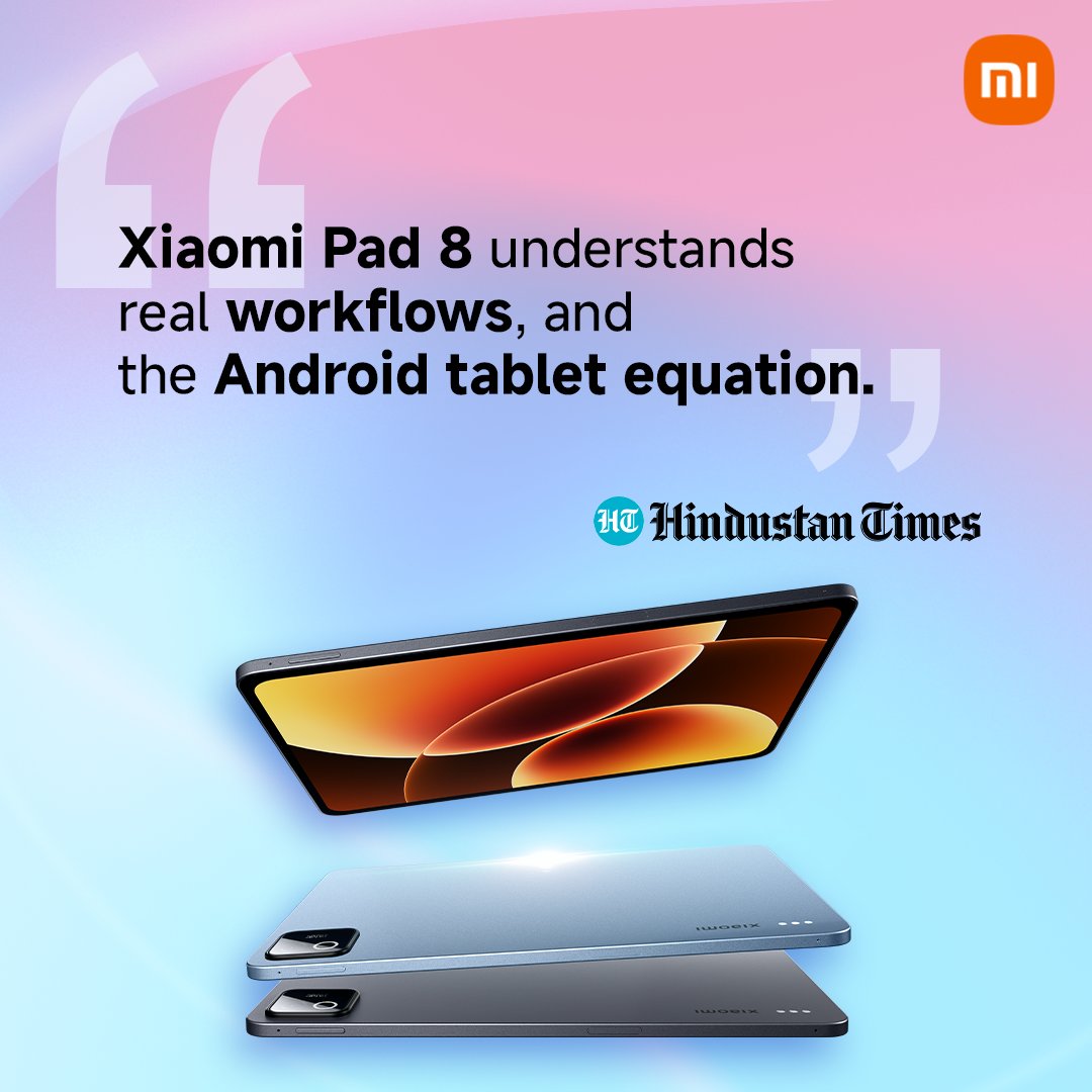 XiaomiIndia's tweet photo. The #XiaomiPad8 has earned glowing reviews across the board for its stunning display and seamless performance.
Join the revolution and embrace the #FutureOfComputing.
Buy Now: https://t.co/l2FfjEWWgk https://t.co/BY0FA99Lk5