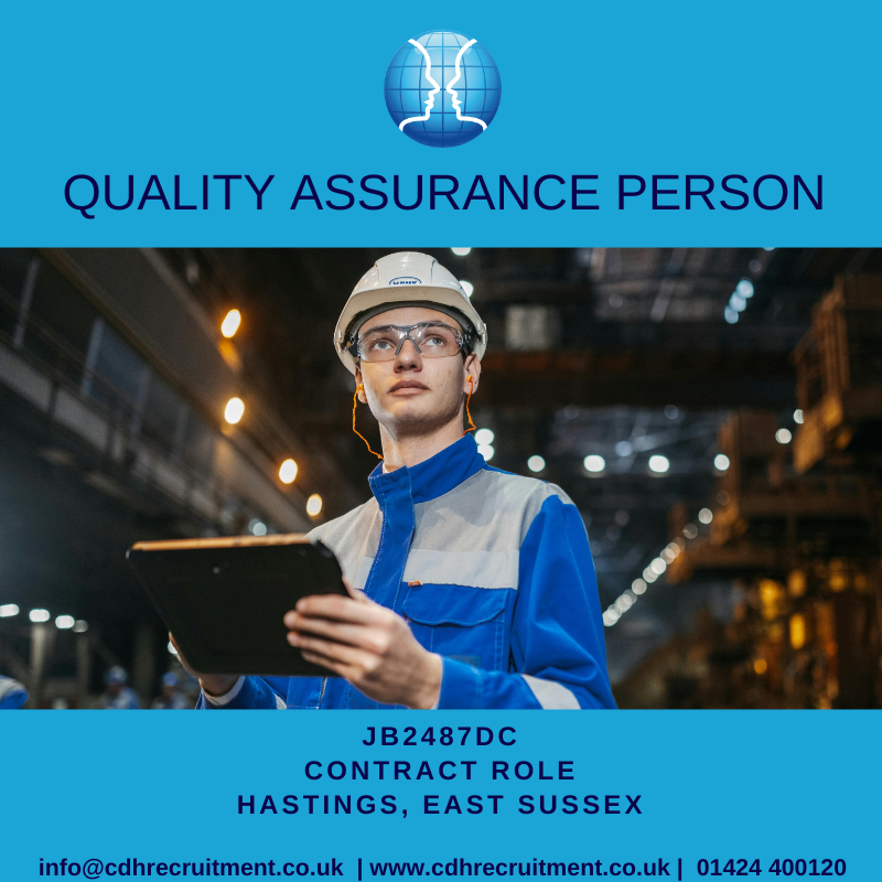 Our client is looking for a Quality Assurance Person to join their team.

This is a Hastings based contract role.

Get in contact today:
01424 400120
info@cdhrecruitment.co.uk
cdhrecruitment.co.uk