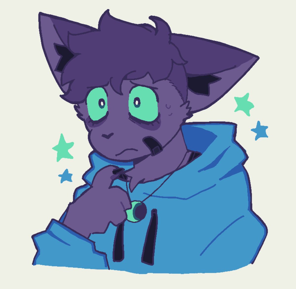 i forgot to post this ahh but milo from <a href="/aetherdropcomic/">Aetherdrop</a> if they were in tnwcd 🩵