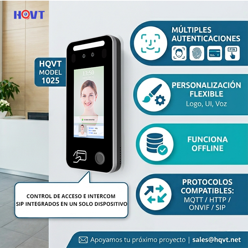 shenzhen_hqvt's tweet image. 🔐 ¿Sigues instalando sistemas separados de intercomunicación y control de acceso?

El terminal de reconocimiento facial de HQVT integra control de acceso + intercom SIP en un solo dispositivo.

📩 sales@hqvt.net
#AccessControl #SIP #VideoIntercom #SeguridadInteligente #Biometría