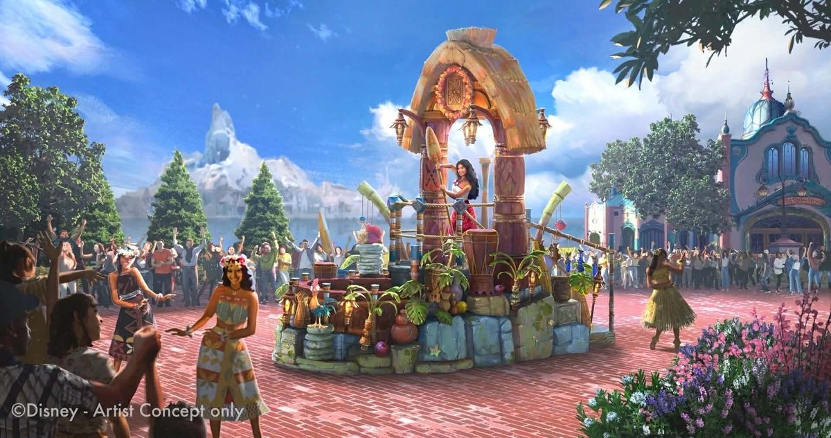 DLPReport's tweet photo. 👑 Tiana and Rapunzel will be the other two princesses joining Moana and Raya in the Disney Adventure World Princess Cavalcade, debuting July 24. https://t.co/8b3ylDPN54