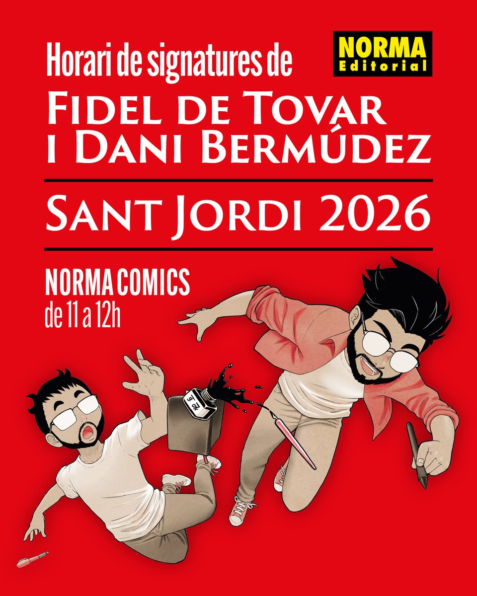 NormaEdManga's tweet photo. ¡Se acerca #SantJordi! 🌹🐉
Y no puedes perder la oportunidad de llevarte tu ejemplar firmado de @Saliendodemi, @senseidani, @RanYKuro, @joanc83 y @karurosu694. 🥰

👉¡Apunta bien en la agenda sus horarios!
https://t.co/k5DtFN4TW8 https://t.co/I1idp01oqV