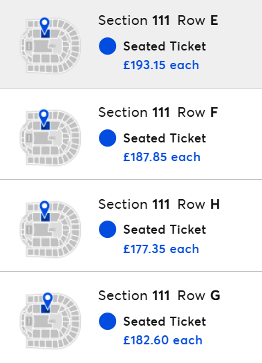 NatalieLou40's tweet image. Finding new scandals with ticket buying this morning. They are now charging an extra £5 for every row forward you go. This industry will soon start charging extra to chose your seats or go to the toilet soon! #30stm #ticketmaster #o2arena
