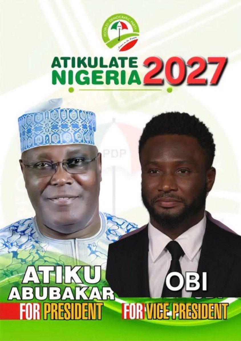 Since Atiku Abubakar wants Obi to deputize him we have many Obi and we choose to give him Mikel Obi since he's obsessed with Obi.