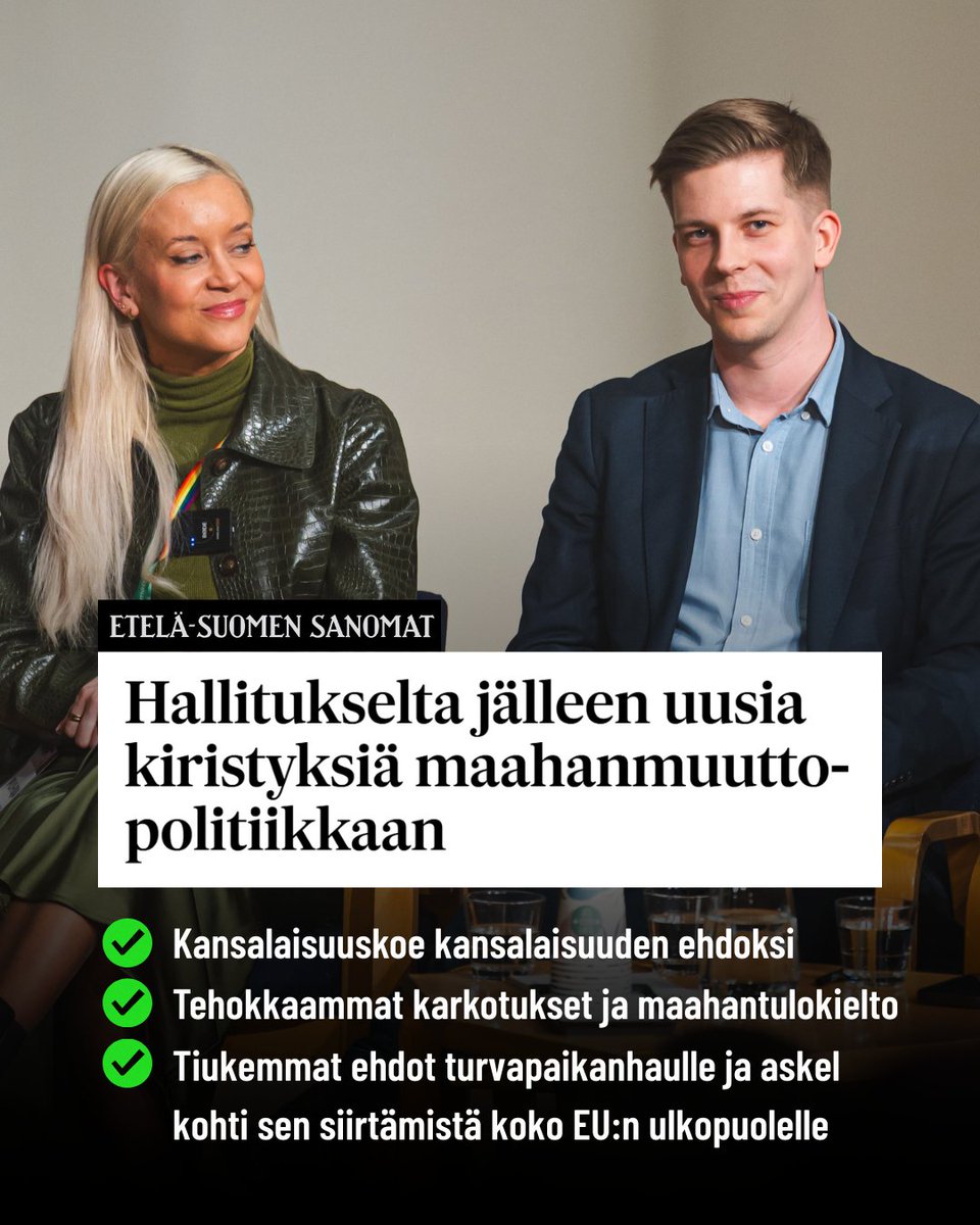 Viikon alussa istuimme vihreiden Sofia Virran kanssa pj-tentissä. 

Maahanmuutosta keskustellessa hän arvosteli perussuomalaisten linjaa ja muistutin, että vihreät ovat äänestäneet jokaista järkevää tiukennustamme vastaan eduskunnassa.

Viikon lopuksi – kuin tilauksesta –