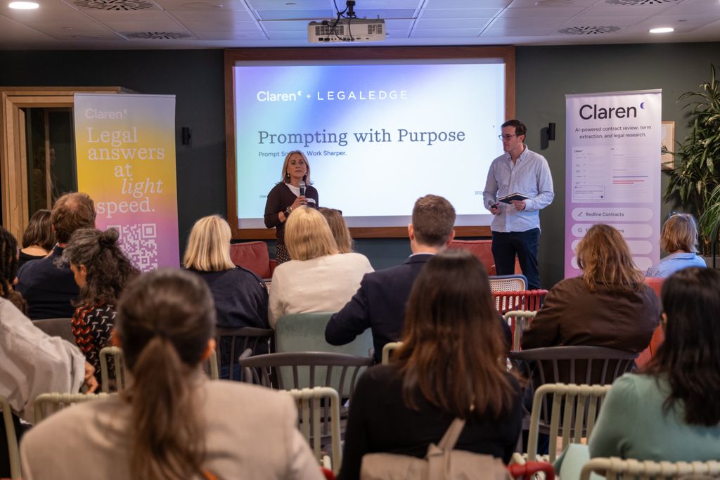 clarenai's tweet photo. Last night, Claren and LegalEdge co-hosted a fantastic event on prompting with purpose.

The turnout was brilliant, and it was a real highlight to sit down with some of LegalEdge's Superusers to hear how they're putting prompting into practice and to swap tips along the way.

A huge thank you to the LegalEdge team for making it such a great evening. We're already looking forward to the next one!