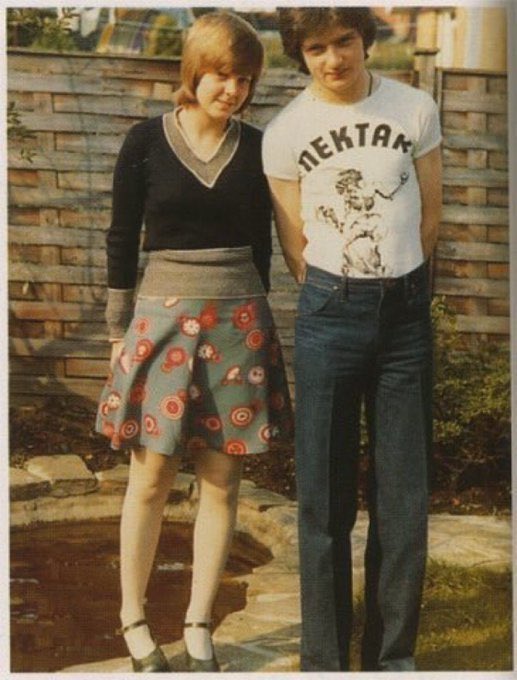 Ian Curtis and Deborah Woodruff got engaged OTD 1974 "The engagement ring held half a dozen small sapphires surrounding a minute diamond and cost £17.50 from Ratners What impressed me most of all was that Ian sold his guitar to pay for it" Deborah Curtis, Touching From a Distance