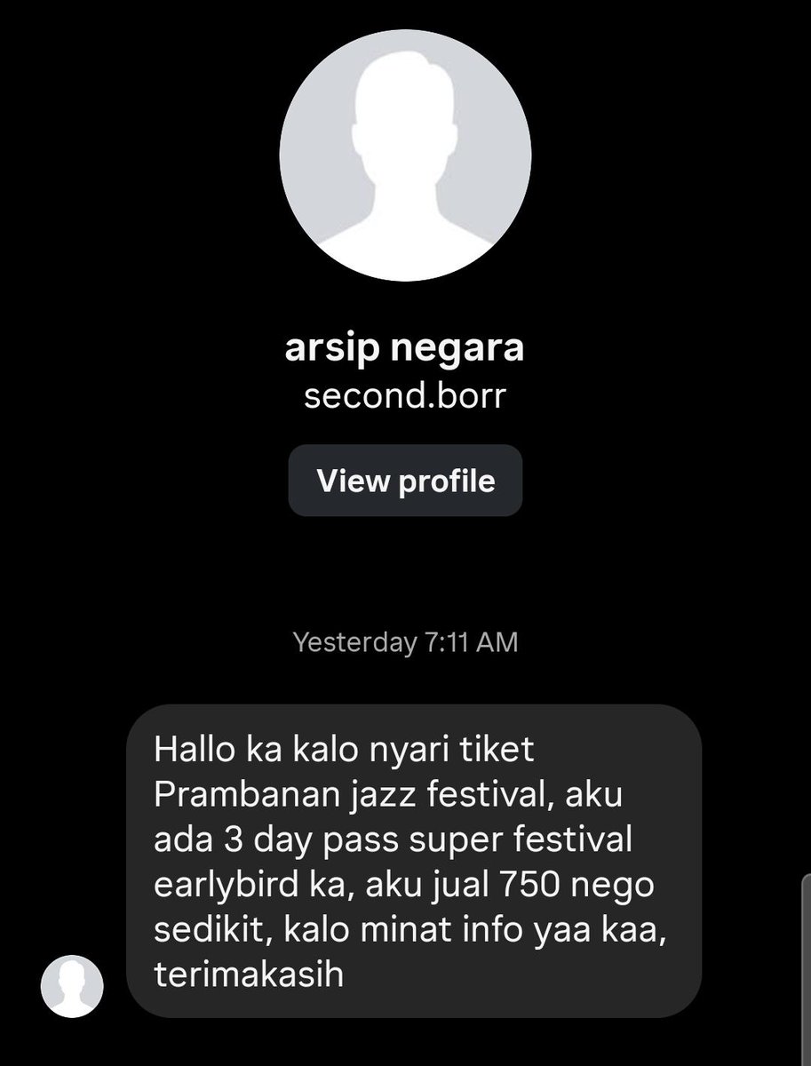 meowmorable_'s tweet photo. 🚨 SCAM ALERT 🚨

Nama: NANDA RAHMAT KUSUMA
No. HP: +62 895-6223-44347
Instagram: @nandarhmat dan @second.borr

Modus:
Pelaku menawarkan tiket PramJazz melalui Instagram. Pelaku memberikan beberapa bukti yang terlihat meyakinkan, termasuk bukti transfer transaksi lain. https://t.co/rYan3mghUo
