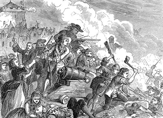 _quincey's tweet photo. #OTD 18 April 1689, ‘No surrender’ is heard for the first time from the walls of Londonderry. King James demanded submission. In return he was greeted with the famous cry, and against Lundy’s orders, weapons were discharged. Cannon Roaring Meg killed one of James aides https://t.co/EEJEWmgixa