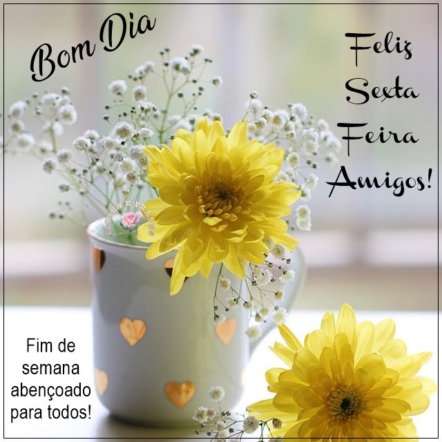 Lindo dia!
☀️🌻🌗✨💫🎶🕊️🤍🌷🍂🌾

Que hoje seja um dia grandioso em tudo. Tenhamos paz, amor, alegria, fé e saúde. Feliz sexta-feira! 🙌🙏📿

"Eu disse ao amor: eu não vou morrer até te conhecer.
O amor respondeu: quem me conhece nunca morre."
(Rumi)

🤍🕊️