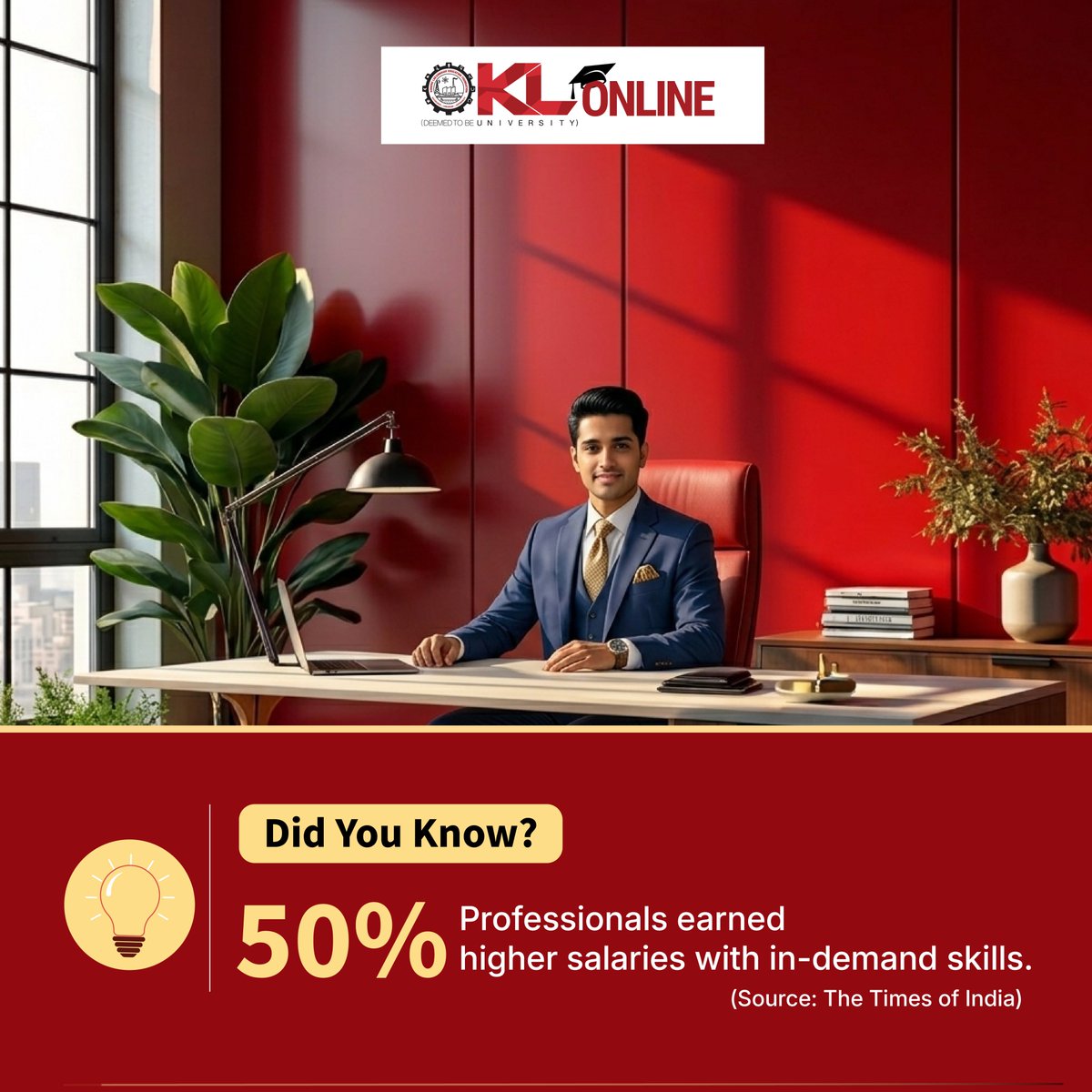 klu_online's tweet image. Did you know that professionals with in-demand skills can earn significantly higher salaries? In today’s competitive job market, companies value practical expertise and job-ready capabilities more than ever.

#onlinedegree #WorkingProfessionals #didyouknow #kluonline