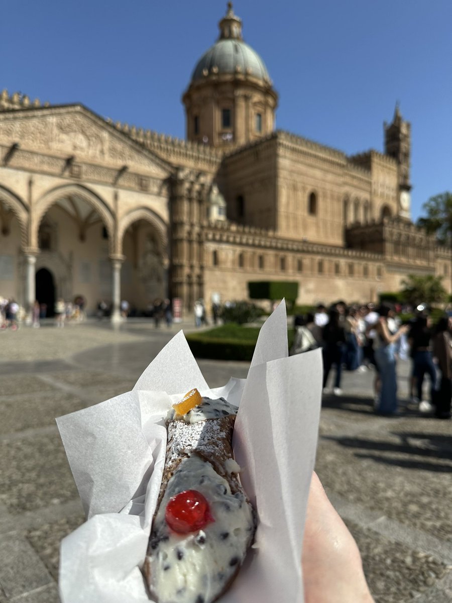 kaarvok's tweet photo. When in Rome. Have to try the canolo even if I don’t normally eat sugar. 😅 https://t.co/eosToSv2zf
