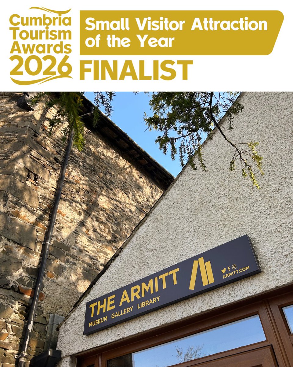 ArmittMuseum's tweet image. 📢Have you heard the #news?📢

We're excited to share that we're #shortlisted for "Small Visitor Attraction of the Year" at the Cumbria Tourism Awards 2026!

Thanks to everyone for your support. It is a real joy to be recognised &amp;amp; we are keeping our fingers crossed for July.🤞