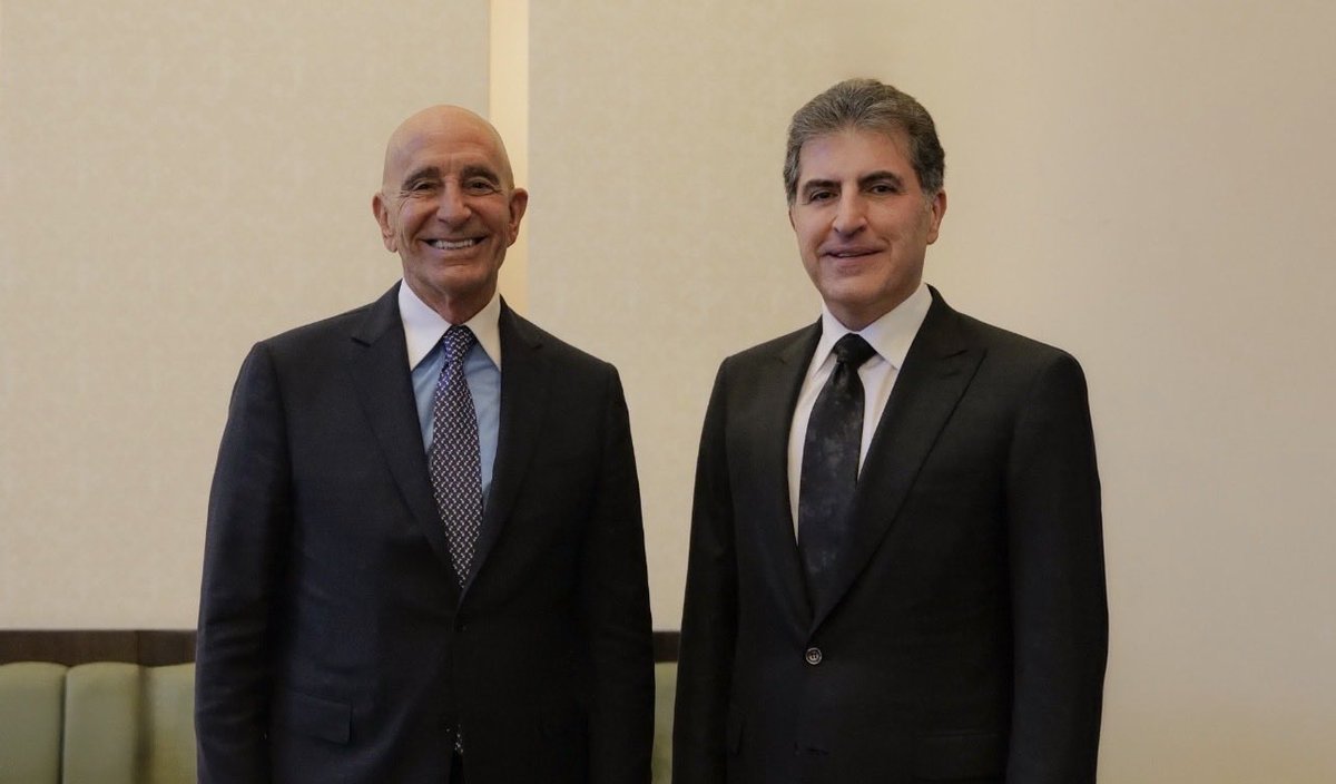 Zanyarbarzanii's tweet photo. On the sidelines of the Antalya Diplomacy Forum, The President of Kurdistan Region @IKRPresident , met with @USAMBTurkiye , the U.S. Presidential Envoy to Syria, and the U.S. Amb to Turkey. They #discussed the latest regional developments and the situation of the #Kurds in Syria. https://t.co/QWKpFJEnLM