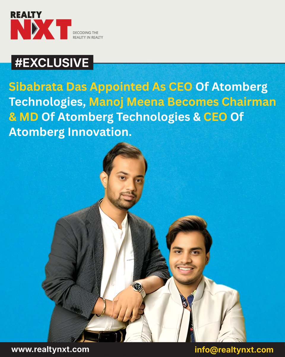 RealtyNXT's tweet image. #News | @atomberg_tech  appoints Sibabrata Das as CEO while Manoj Meena becomes Chairman, MD, and Atomberg Innovation CEO ahead of planned $200 million IPO.

#RealtyNXT #LeadershipChange #StartupIndia #IPO #BusinessNews