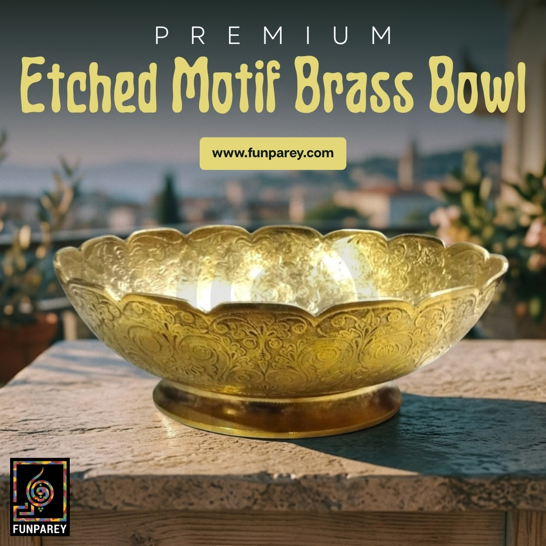 Funparey's tweet image. Our "Slick" Etched Brass Bowl is a masterclass in traditional metalwork. Hand-finished to a high golden polish with unique artisan motifs. A legacy piece for your home. 

Direct Link: funparey.com/product/premiu… 

#PremiumBrassBowl10WithEtchedMotifSlick #Funparey #BrassDecor