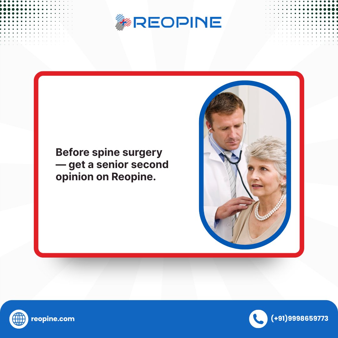reopinemedical's tweet image. Not all back pain needs surgery—but knowing when it does matters. Get expert second opinions, explore less invasive options, and receive MRI reviews in 24–48 hrs. Make the right decision for your spine. 
👉 reopine.com
 #SpineHealth #BackPain
