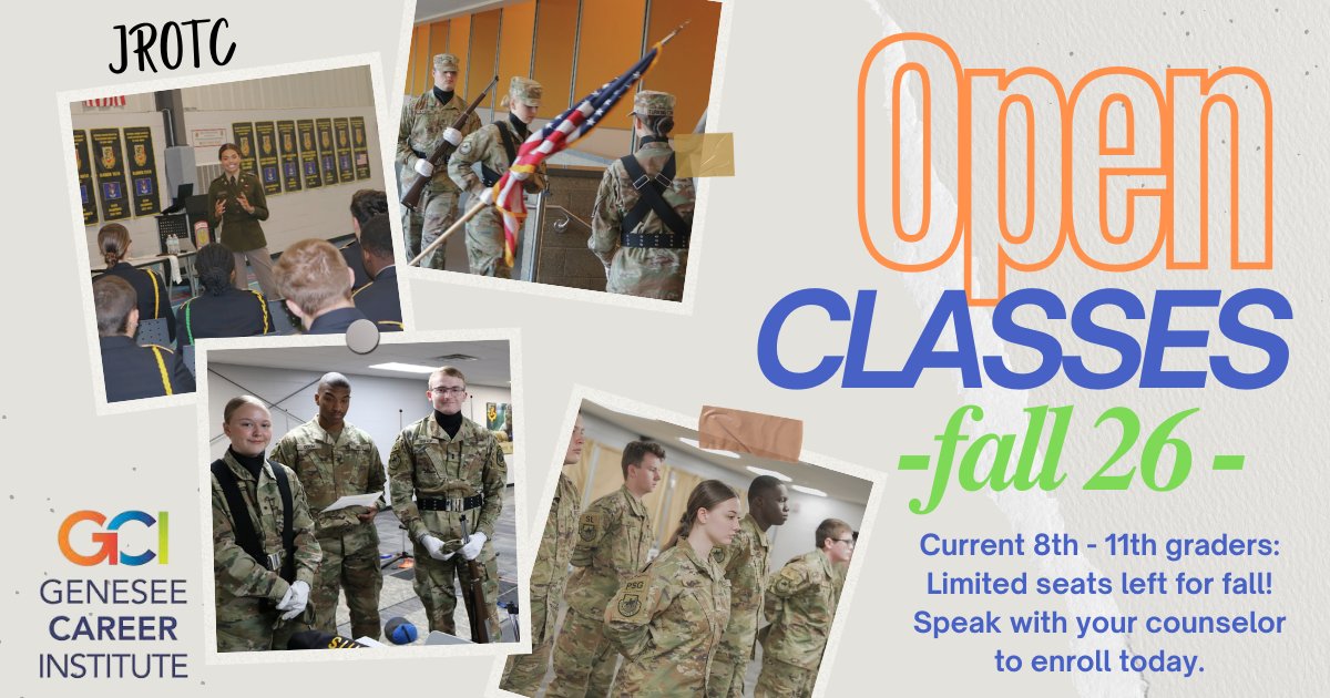 GCILearns's tweet photo. 🇺🇸🎖️ Looking for Leadership, Discipline, and Opportunity? 🎖️🇺🇸

GCI’s JROTC program is designed to build confidence, leadership skills, and character that lasts a lifetime.

Students learn teamwork, responsibility, and real-world leadership—skills that open doors to college https://t.co/8MqnGOKb32