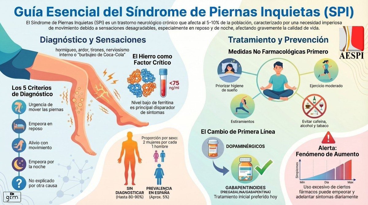 SEMG_ES's tweet photo. Desde #SEMG queremos agradecer la participación del Dr. Domingo Rodríguez, vicepresidente de Relaciones Institucionales de #SEMGCatalunya, en la sesión divulgativa organizada por la Asociación Española de Síndrome de Piernas Inquietas (@aespi2), centrada en la identificación y manejo del Síndrome de Piernas Inquietas (#SPI).

La jornada, celebrada en el Col·legi Oficial d’Infermeres i Infermers de Barcelona, reunió a expertos que aportaron información de gran valor para mejorar el conocimiento sobre esta patología y resolver dudas tanto de pacientes como de asistentes.

Queremos trasladar nuestro agradecimiento a los tres ponentes por sus aportaciones, su claridad y cercanía, así como a todas las personas asistentes por su participación e interés.

"Hoy hemos reafirmado la importancia de visibilizar el SPI desde la información y el conocimiento: no debemos vivirlo con miedo ni en silencio, sino con una actitud positiva y bien informados. Ese era el objetivo de esta sesión, y confiamos en haber contribuido a ello", en palabras del doctor Rodríguez.

Desde #SEMGCatalunya seguiremos apoyando iniciativas que impulsen la formación, la divulgación y la sensibilización en torno al Síndrome de Piernas Inquietas, tanto entre profesionales sanitarios como en la sociedad en general.

Gracias a #AESPI por promover espacios de encuentro y aprendizaje como este.

#SíndromeDePiernasInquietas #MedicinaDeFamilia