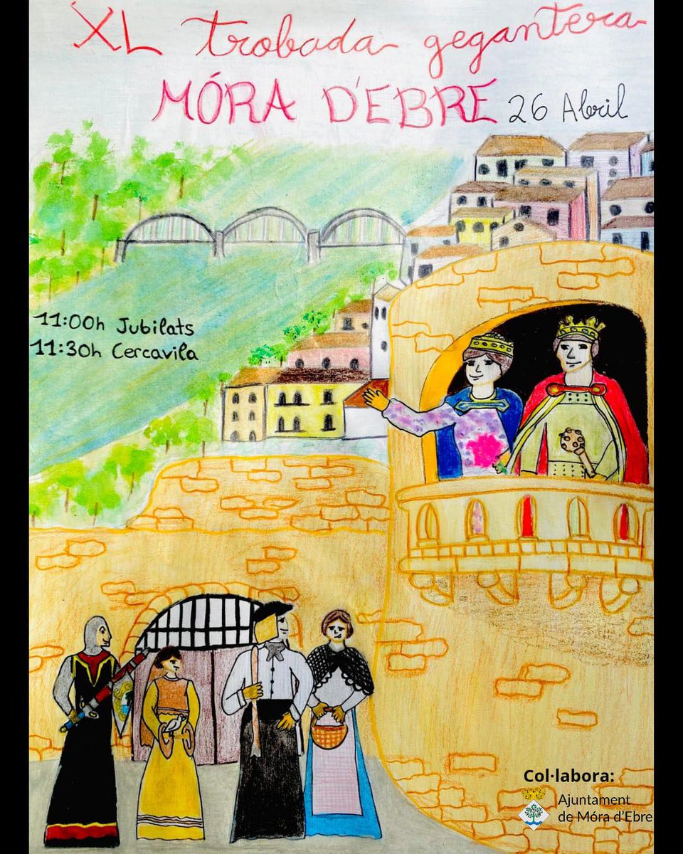 terresebretur's tweet photo. 🎉 El proper 26 d'abril teniu una cita amb la tradició, la cultura i la festa a la trobada Gegantera de Móra d’Ebre!

🕚 11h 📍 Casal d’Avis
🕦 11:30 h 📍 Cercavila pels carrers del poble

Us hi esperem! 🥁

@moradebre #TerresdelEbre https://t.co/9dCT2D2ZKR