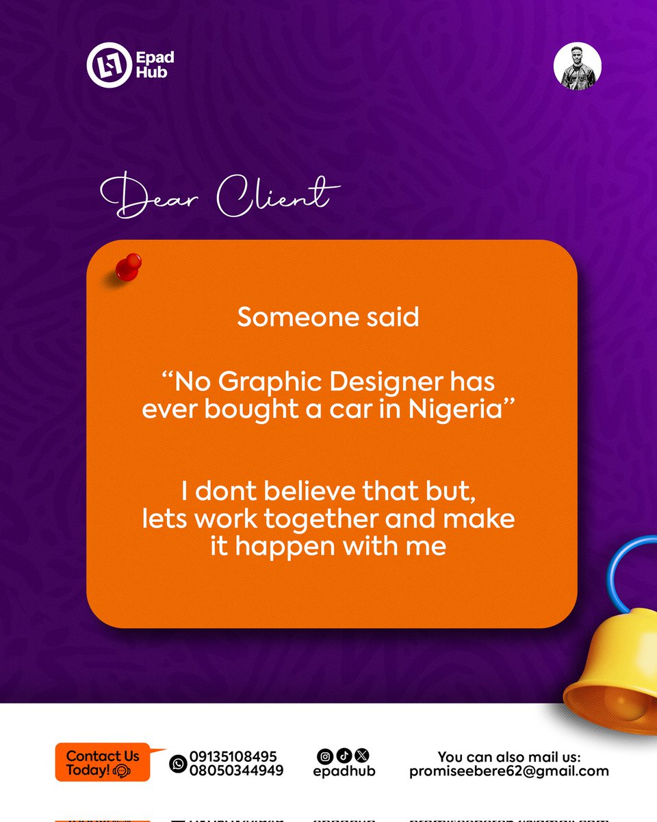 Epadhub's tweet image. A Camry wont be bad, you know🥲
.
#epad #promise #client #graphicdesign #flyerdesign